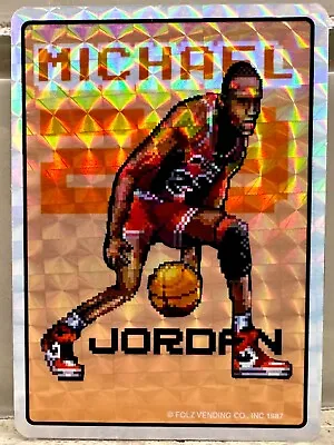 MICHAEL JORDAN RARE Prism Sticker 1987 FOLZ VENDING Chicago Bulls • $139.99