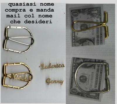 Ferma Soldi Metallo Fermasoldi A Molla Artigianale - Money Clip In MetallO Con Design Unisex Fermasoldi Artigianale