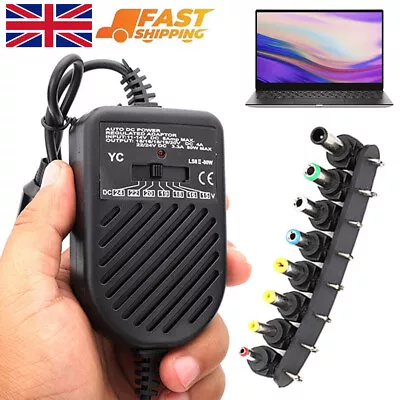 80W Universal Laptop Auto Car Charger Adapter 12V Fit For Notebook 8 Adaptor UK • £8.49
