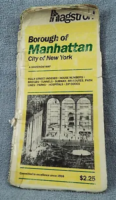 Hagstrom Map - Borough Of Manhattan City Of New York - 1985 - FREE Ship • $3