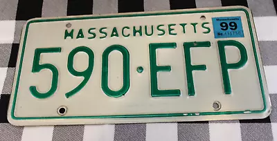 Vintage 1999 Massachusetts MA State Car License Plate 590-EFP • $19.97