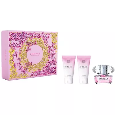 Versace Bright Crystal 3pc Set 1.7oz EDT + 1.7oz Shower Gel + 1.7oz Body Lotion • $64.95