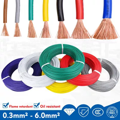 Single Core Stranded Cable 12v 24v Thin Wall Wire All AMP Ratings & 9 Colours • £20.39