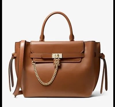 New MICHAEL MICHAEL KORS Hamilton Legacy Large Leather Belted Satchel • $349