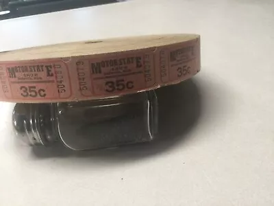 Vintage Defunct Motor State Show .35 Cent Carnival Ride Ticket Roll Pinkish-Red • $49.99