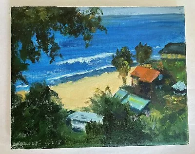 Unique Maui Beach View 8  X 10  Original Oil Painting Canvas Signed Unframed • $52