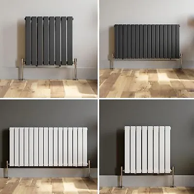 Horizontal Flat Panel Column Designer Radiator Central Heating Anthracite White • £54.87