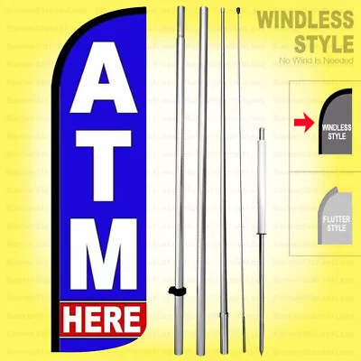 ATM - Windless Swooper Flag Kit 15' Feather Banner Sign  Bz-h • $64.95