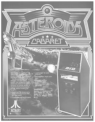 Asteroids Cabaret By Atari Video Arcade Flyer / Brochure / Ad - Hard To Find • $28.95