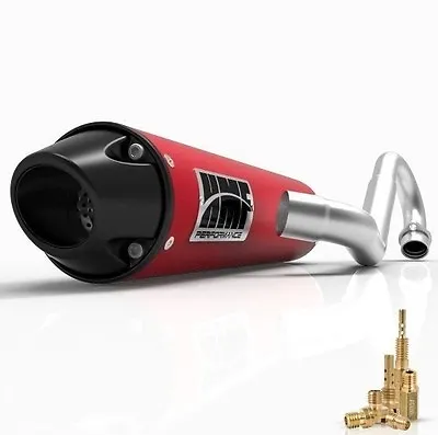 Hmf Performance Full Exhaust Red W/ Black Euro Cap + Jet Kit Trx450r 2004 - 2005 • $664.90