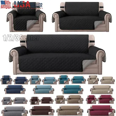 $25.19 • Buy 1/2/3 Seater Quilted Sofa Couch Cover Pad Protector Slipcover Pet Mat Waterproof