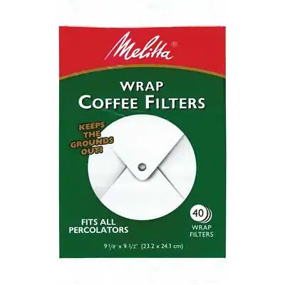 Melitta White Wrap Coffee Filter (40-Pack) 627402 Melitta 627402 055437627405 • $9.84