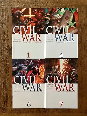 Marvel Civil War #1 #4 #6 #7 - Lot • $15