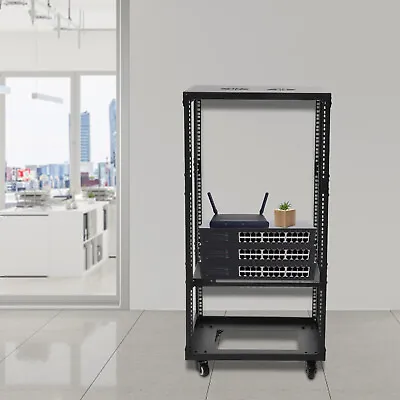 18U 18.5  4 Post Open Frame Network Server Rack Adjustable Partition 0-31.5'' US • $137