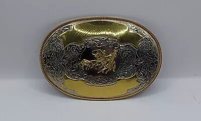 Montana Silversmilth Columbus Montana German Silver And Brass Large Belt  Buckle • $110