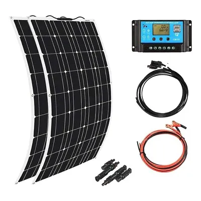 200W 12V Solar System Kit 2pcs 100 Watt Flexible Monocrystalline Solar Panel • £189.99
