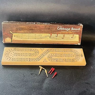 Lowe MB Wooden Cribbage Board 1505 Continuous Track Instant Score 1974 With Box • $10.50