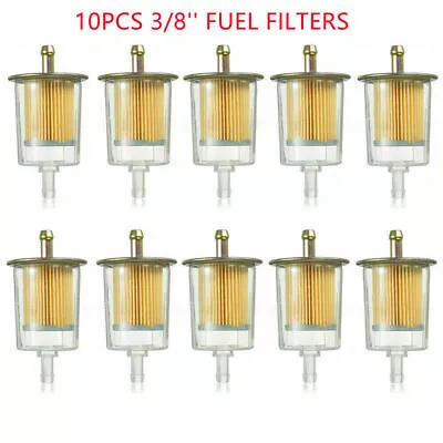 10PCS 3/8  Fuel Filters Industrial Universal Motorcycle Inline Metal Plastic USA • $17.59