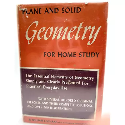 Plane And Solid Geometry For Home Study Hardcover By William L. Schaaf 1944 • $35.99