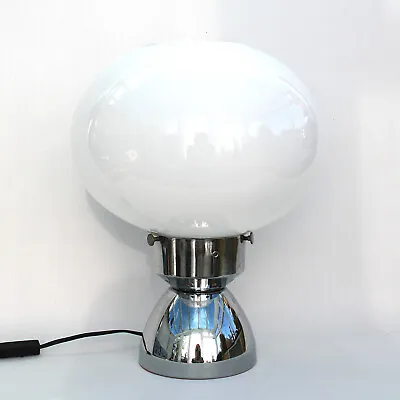 Vintage 1960s Mazzega Italy Large Space Age Chrome Glass Table Lamp By C. Nason • $238.70