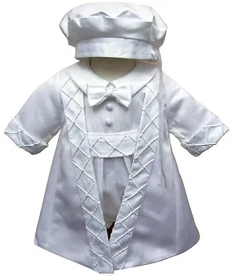 £19.99 • Buy Christening Gown Baby Boys Christening Suit Romper Jacket And Hat 