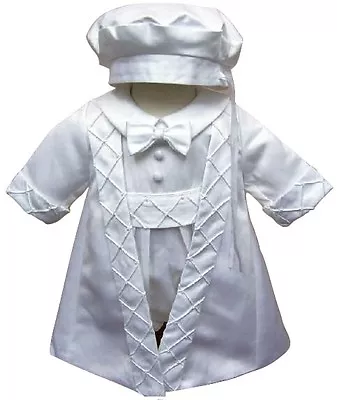 £29.99 • Buy Christening Gown Baby Boys Christening Suit Romper Jacket And Hat 