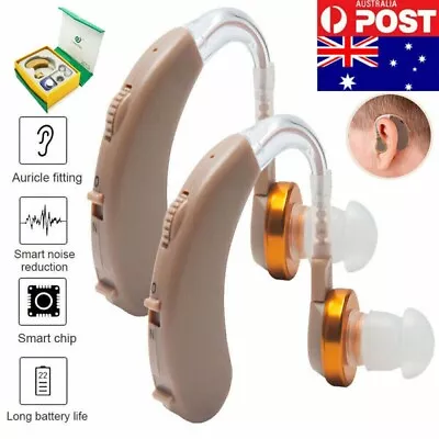 2x Digital Hearing Aid Aids Kit Behind The Ear BTE Sound Voice Amplifier Tool • $22.89