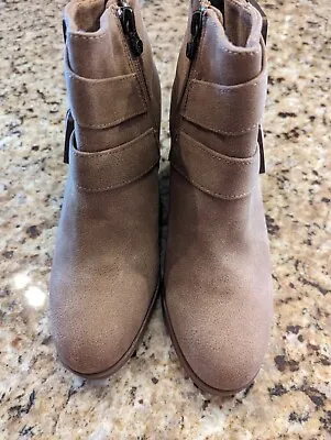 Blowfish Malibu Women's Pomela Bootie Light Brown Stacked Heel Size 7 • $58