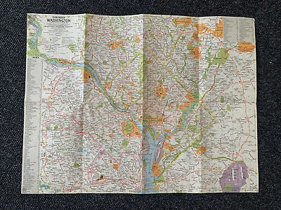 £8.99 • Buy Suburban Washington DC Vintage National Geographic Map 1964 Old USA
