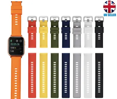 £4.89 • Buy Multi Colours Soft Silicone Rubber Smart Watch Band Strap 18mm 20mm 22mm 