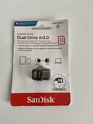 New SanDisk 32GB Ultra Dual M3.0 USB 3.0 Micro USB Flash Drive  USA Seller • $15