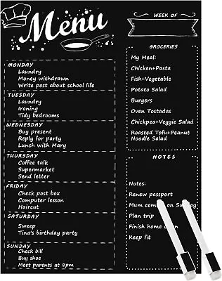 £13.99 • Buy MoKo Magnetic Menu Board Kitchen Fridge 16 X12  Dry Erase Weekly Meal Planner