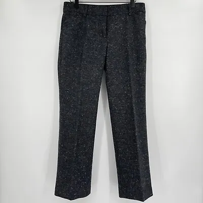 J. Crew Womens Pants Grey Size 4 Wool Tweed Tailored Mid Rise Straight Leg • $24.99