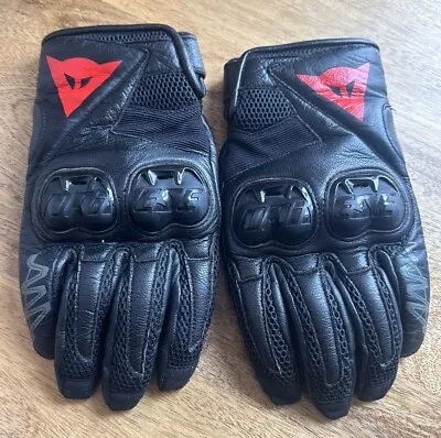 Dainese Blackshape Leather Motorcycle Motorbike Gloves Sports Track Black • £40