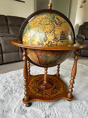 Large Globe Cocktail Bar Cabinet Italian Drinks Cabinet Retro Vintage Home Bar • £250