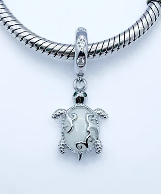 💖 Glow In The Dark Turtle Dangle Charm Animal Genuine 925 Sterling Silver 💖 • £18.95