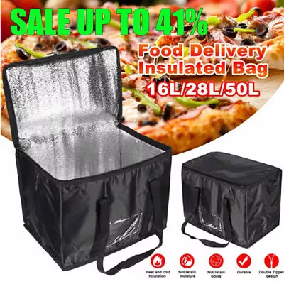 Large Food Delivery Insulated Bag Pizza Takeaway Thermal Warm/Cold Ruck Pouch UK • £6.99