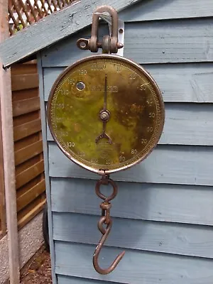 £120 • Buy Butchers Shop Iron SALTER Brass Dial Salter No.235T 200lb Meat Hanging Scales*