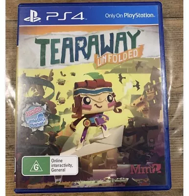 Tearaway Unfolded Playstation 4 PS4 - Disc Like New - PAL - Free Tracked Postage • $10