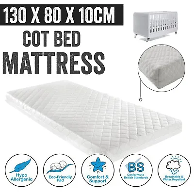 Cot Bed Foam Mattress Breathable Quilted For Ikea Toddler Bed 130 X 80 X 10 Cm • £28.99