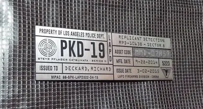 Custom Blade Runner Pkd 2019 Blaster Property Tag Prop Detective Special Silver • $28.99