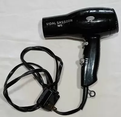 Hair Dryer Vidal Sassoon 1875 Black Model VSDR5524 Blow Dryer Tested Helen Of  • $18