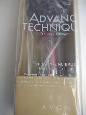 Avon Advanced Techniques Salon Hair Care Three In One Brush Red Elastic Bands • $41.99