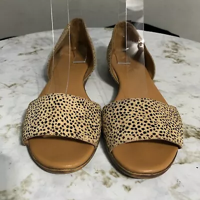 J Crew Women's Size 6M Shoes Beige Brown Calf Hair Cheetah Print  D'Orsay Flats • $6.15