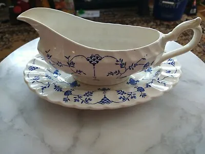 Myott Finlandia Gravy Boat And Under Plate Some Discoloration 9 Inch Porcelain • $40