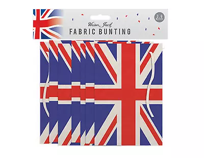 3.6M Union Jack Bunting Banner Polyester Fabric Celebration Coronation British • £1.59