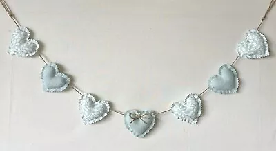 Heart Garland Bunting In Laura Ashley Duck Egg Little Vines & Bacall Fabrics • £10.95