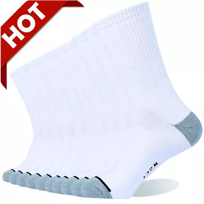 Enerwear 10P Pack Men's Cotton Moisture Wicking Extra Heavy Cushion Crew Socks • $28.61