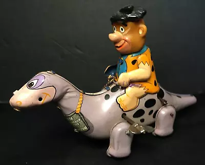 Vintage 1962 Linemar Fred Flintstone Dino Wind-Up Toy Hana Barbera Productions • $110