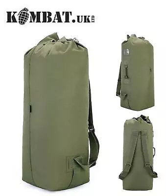 Medium Kit Bag 80L Olive Green Military Army Duffle Holdall Rucksack Backpack • £18.95